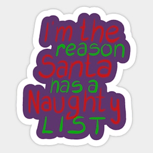 Santa's naughty list Sticker